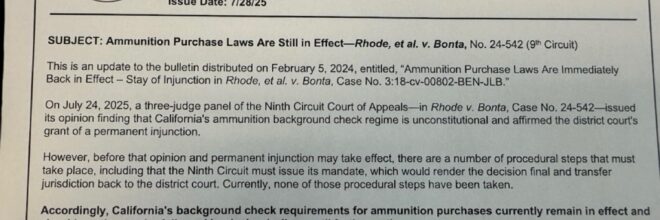 Update on Rhode v. Bonta: What’s Happening with Ammunition Laws in California